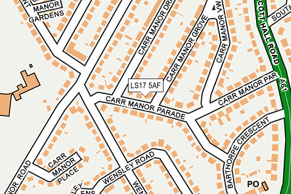 LS17 5AF map - OS OpenMap – Local (Ordnance Survey)