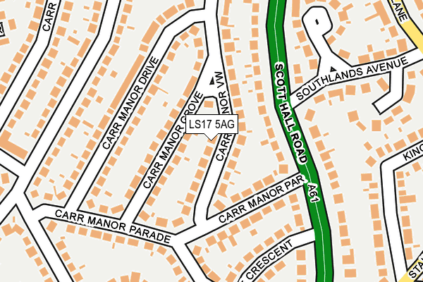 LS17 5AG map - OS OpenMap – Local (Ordnance Survey)