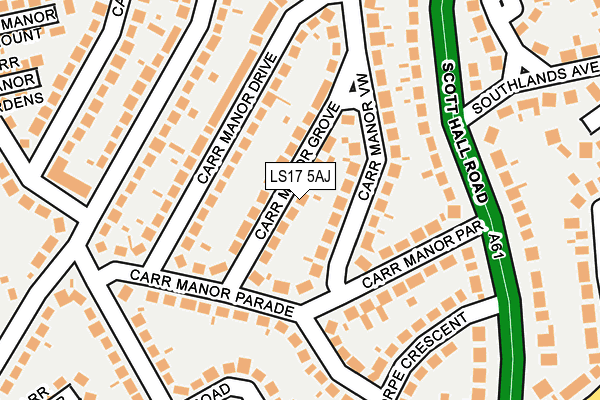 LS17 5AJ map - OS OpenMap – Local (Ordnance Survey)