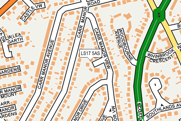 LS17 5AS map - OS OpenMap – Local (Ordnance Survey)