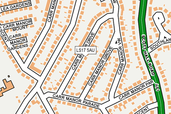 LS17 5AU map - OS OpenMap – Local (Ordnance Survey)