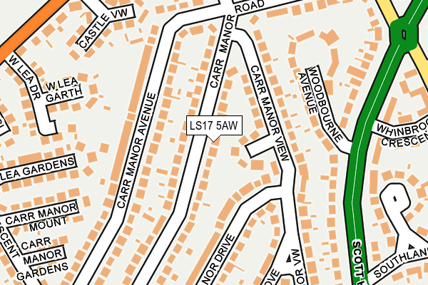 LS17 5AW map - OS OpenMap – Local (Ordnance Survey)