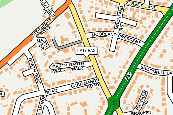LS17 5AX map - OS OpenMap – Local (Ordnance Survey)