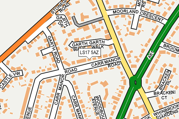 LS17 5AZ map - OS OpenMap – Local (Ordnance Survey)