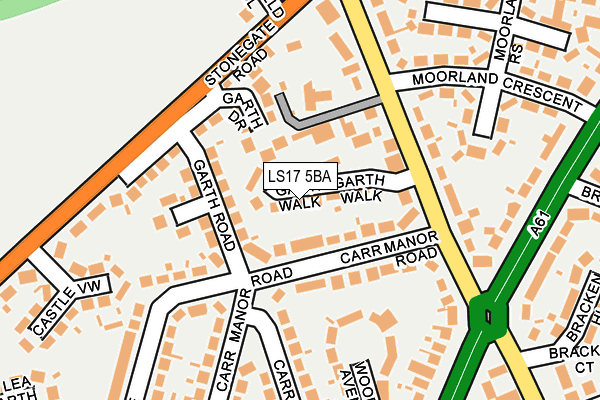 LS17 5BA map - OS OpenMap – Local (Ordnance Survey)