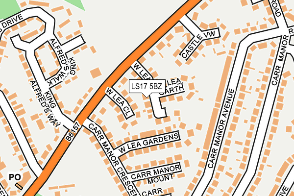 LS17 5BZ map - OS OpenMap – Local (Ordnance Survey)