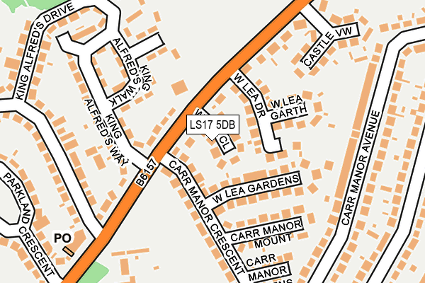 LS17 5DB map - OS OpenMap – Local (Ordnance Survey)