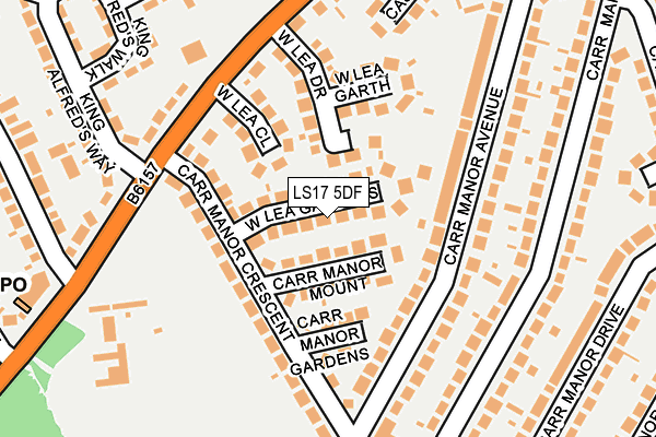 LS17 5DF map - OS OpenMap – Local (Ordnance Survey)