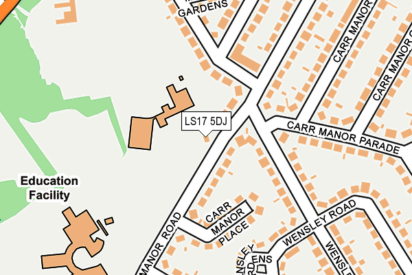 LS17 5DJ map - OS OpenMap – Local (Ordnance Survey)