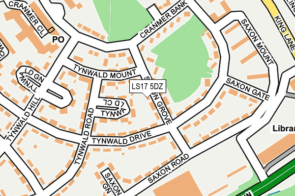 LS17 5DZ map - OS OpenMap – Local (Ordnance Survey)