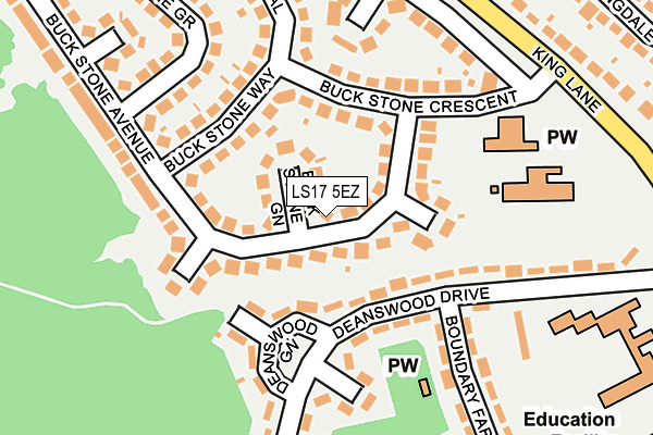 LS17 5EZ map - OS OpenMap – Local (Ordnance Survey)