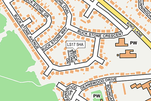 LS17 5HA map - OS OpenMap – Local (Ordnance Survey)