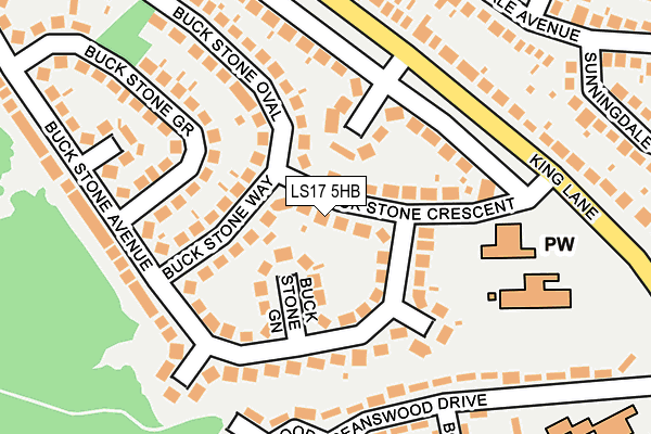LS17 5HB map - OS OpenMap – Local (Ordnance Survey)