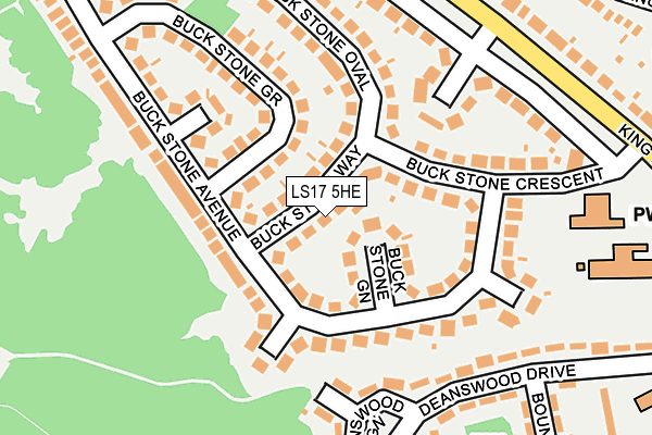 LS17 5HE map - OS OpenMap – Local (Ordnance Survey)