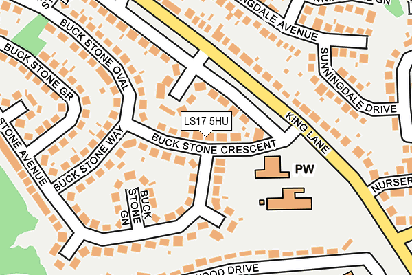 LS17 5HU map - OS OpenMap – Local (Ordnance Survey)