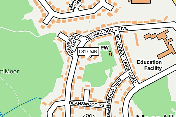 LS17 5JB map - OS OpenMap – Local (Ordnance Survey)