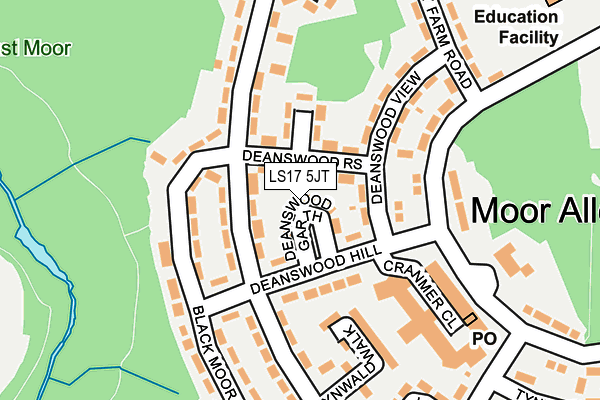 LS17 5JT map - OS OpenMap – Local (Ordnance Survey)