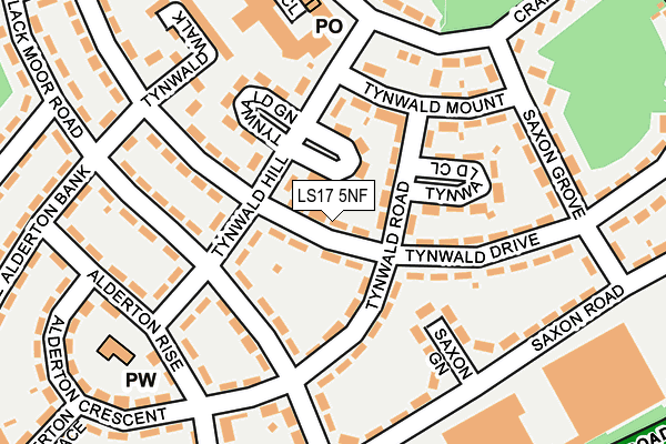 LS17 5NF map - OS OpenMap – Local (Ordnance Survey)