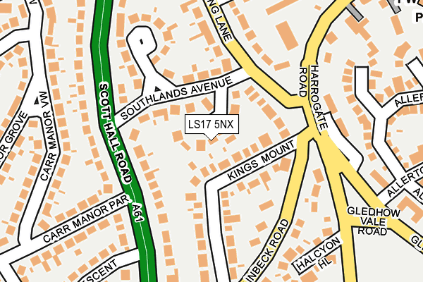 LS17 5NX map - OS OpenMap – Local (Ordnance Survey)