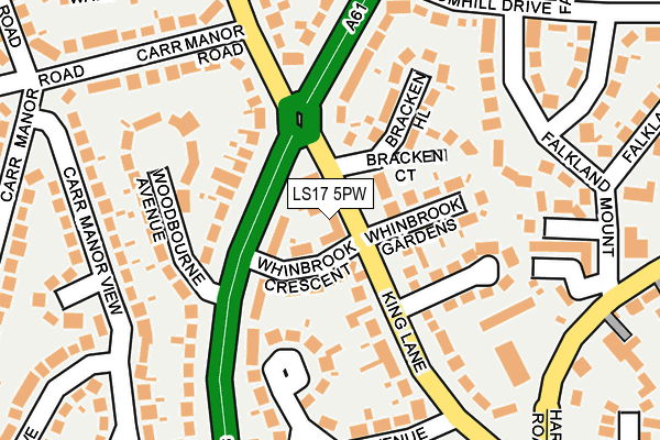 LS17 5PW map - OS OpenMap – Local (Ordnance Survey)