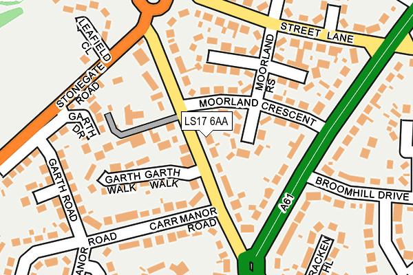 LS17 6AA map - OS OpenMap – Local (Ordnance Survey)