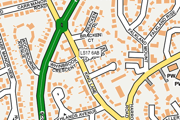 LS17 6AB map - OS OpenMap – Local (Ordnance Survey)