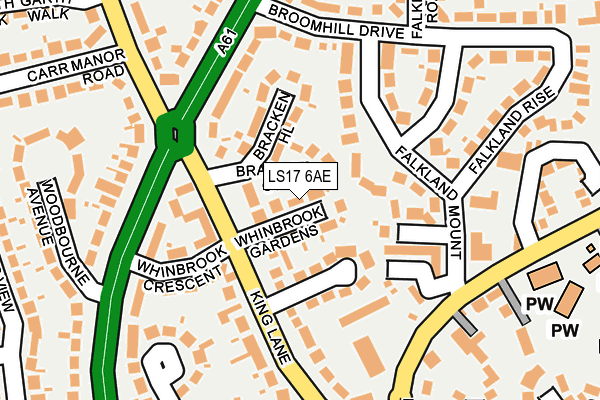 LS17 6AE map - OS OpenMap – Local (Ordnance Survey)