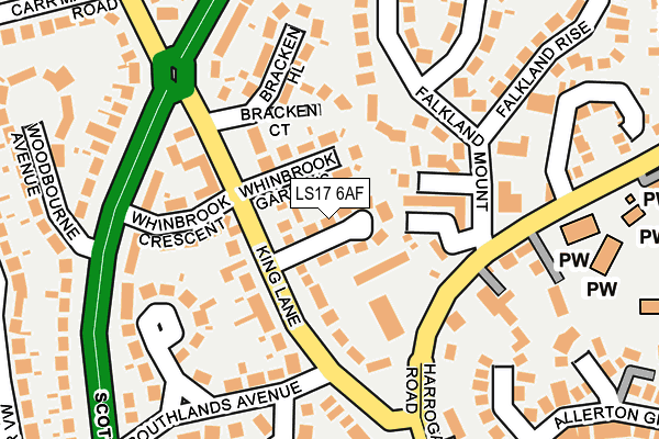 LS17 6AF map - OS OpenMap – Local (Ordnance Survey)
