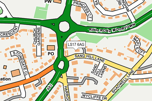 LS17 6AG map - OS OpenMap – Local (Ordnance Survey)