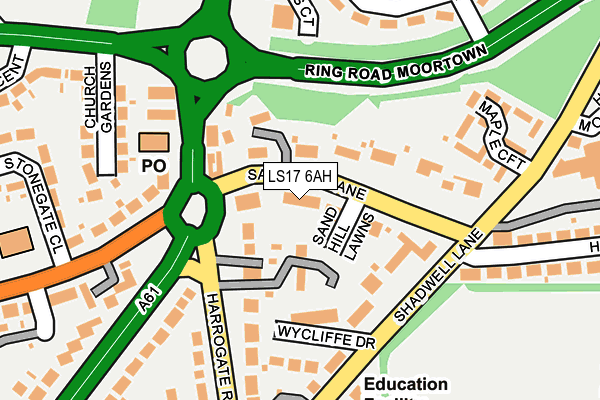 LS17 6AH map - OS OpenMap – Local (Ordnance Survey)