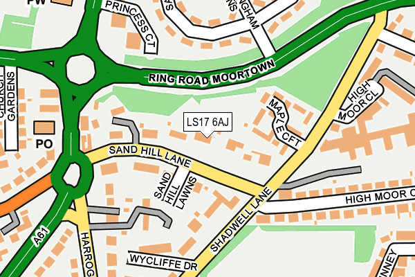 LS17 6AJ map - OS OpenMap – Local (Ordnance Survey)