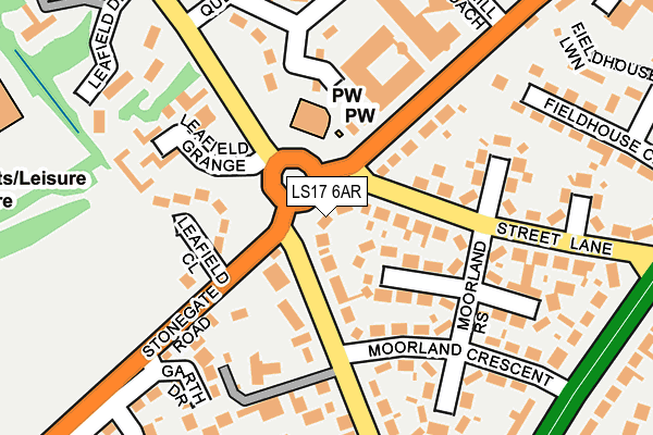 LS17 6AR map - OS OpenMap – Local (Ordnance Survey)