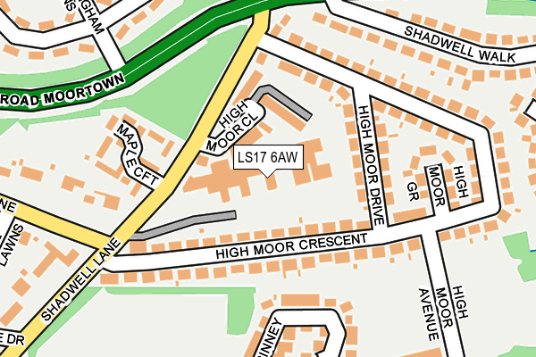 LS17 6AW map - OS OpenMap – Local (Ordnance Survey)