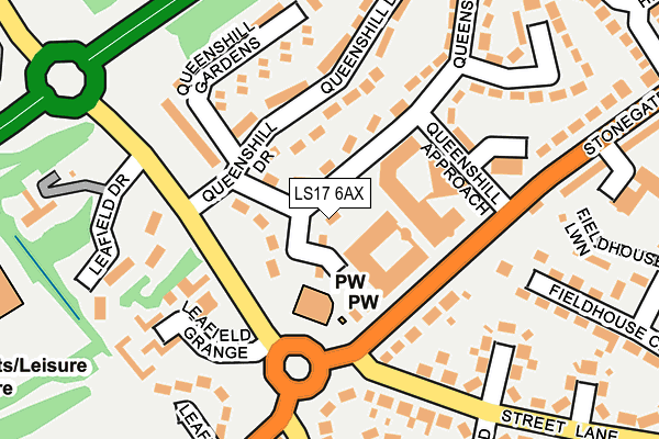 LS17 6AX map - OS OpenMap – Local (Ordnance Survey)