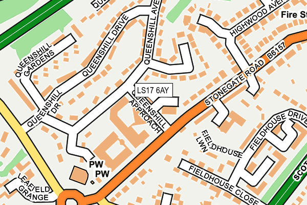 LS17 6AY map - OS OpenMap – Local (Ordnance Survey)