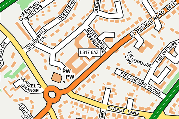 LS17 6AZ map - OS OpenMap – Local (Ordnance Survey)