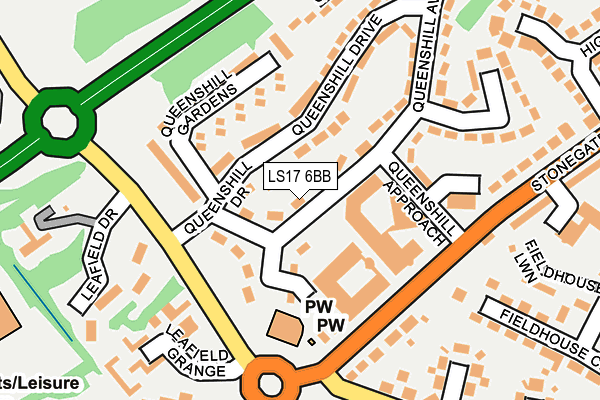 LS17 6BB map - OS OpenMap – Local (Ordnance Survey)