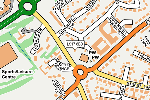 LS17 6BD map - OS OpenMap – Local (Ordnance Survey)