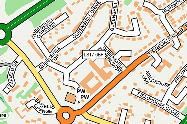 LS17 6BF map - OS OpenMap – Local (Ordnance Survey)