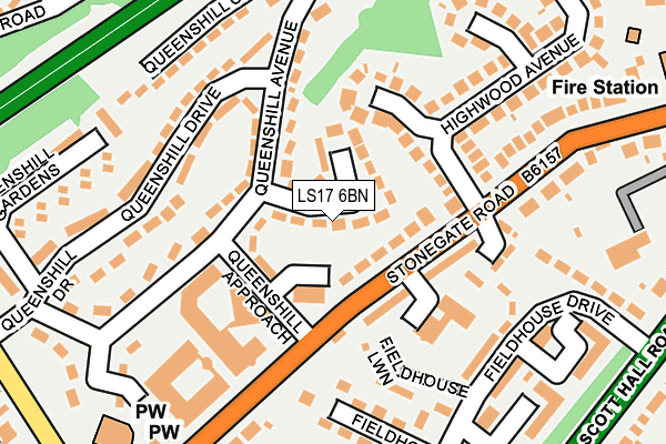 LS17 6BN map - OS OpenMap – Local (Ordnance Survey)