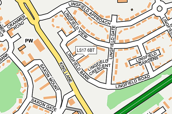 LS17 6BT map - OS OpenMap – Local (Ordnance Survey)