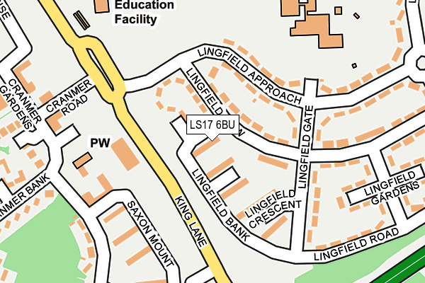 LS17 6BU map - OS OpenMap – Local (Ordnance Survey)