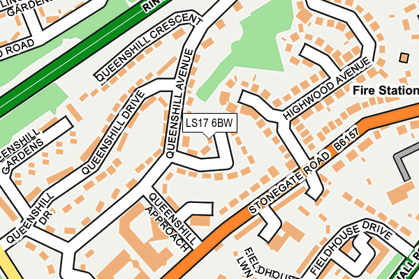 LS17 6BW map - OS OpenMap – Local (Ordnance Survey)