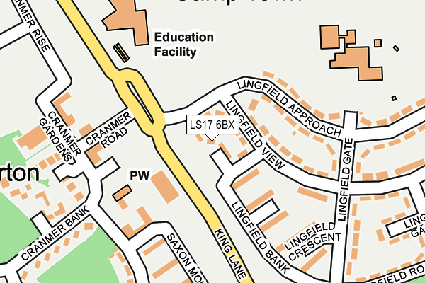 LS17 6BX map - OS OpenMap – Local (Ordnance Survey)