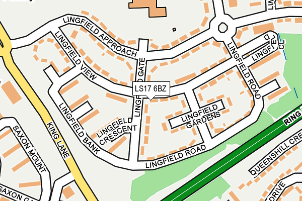 LS17 6BZ map - OS OpenMap – Local (Ordnance Survey)