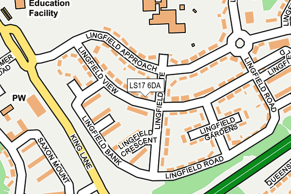 LS17 6DA map - OS OpenMap – Local (Ordnance Survey)