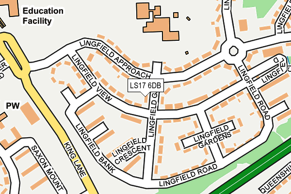 LS17 6DB map - OS OpenMap – Local (Ordnance Survey)