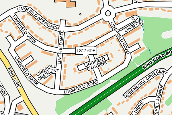 LS17 6DF map - OS OpenMap – Local (Ordnance Survey)