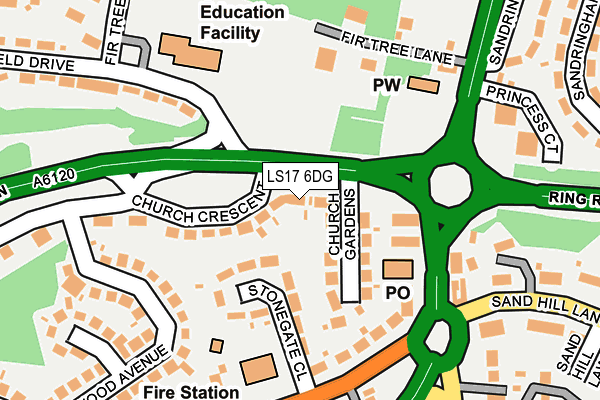 LS17 6DG map - OS OpenMap – Local (Ordnance Survey)