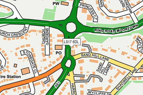 LS17 6DL map - OS OpenMap – Local (Ordnance Survey)